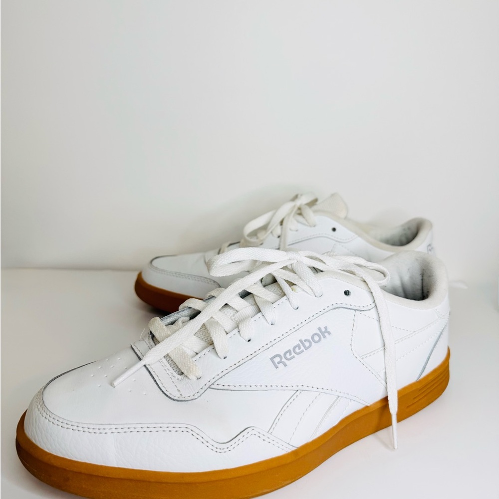 Men’s Reebok White Classic Gum Sole Leather Sneakers